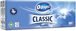 Ooops! Classic Sensitive – paper tissue (10 packs, 3-ply)